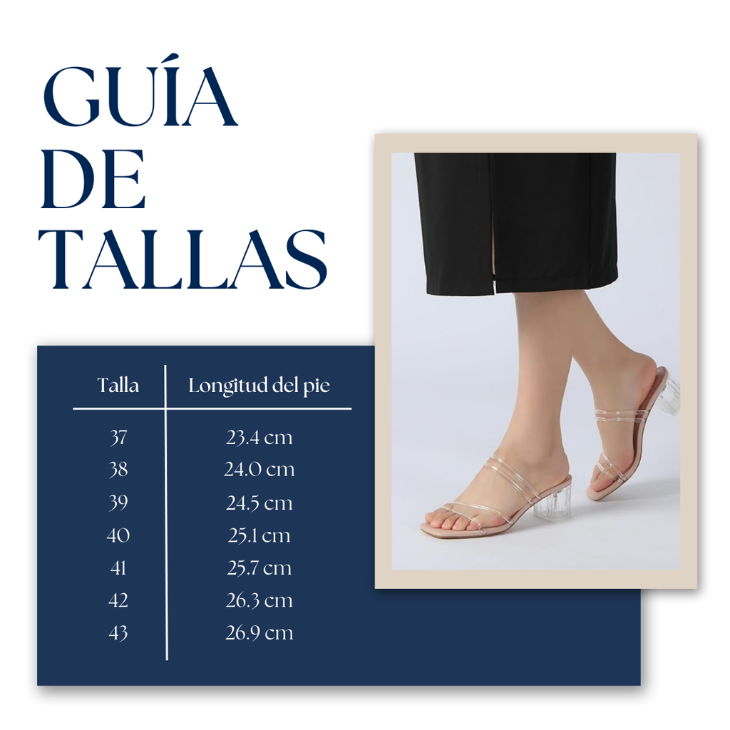Sandalias de tacón ancho transparente para mujer con tiras de PVC y base nude