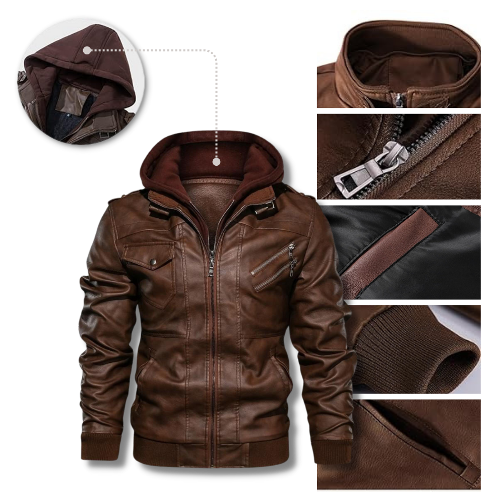 Classic Brown Leather Motorcycle Jacket
