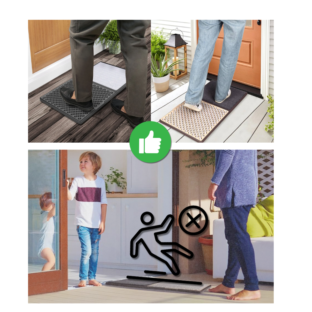 Dual Cleaning Zones Sanitizing Door Mat
